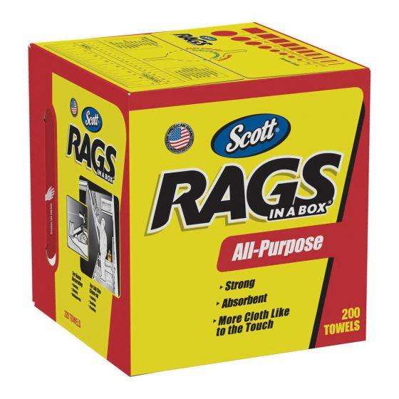 Scott™ 75260 Disposable Rag, 10 x 12 in, 200, White, 1 Plys - Scott Shop Supplies