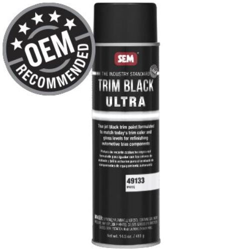 SEM 49133 Matte Black Ultra Trim Paint, 20 oz Aerosol Can - SEM Aerosols