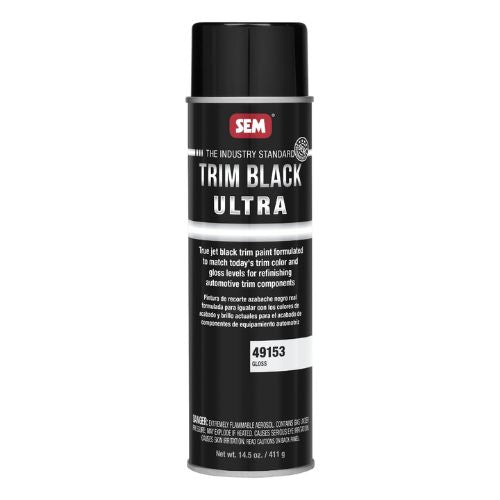 SEM 49153 Gloss Black Ultra Trim Paint, 20 oz Aerosol Can - SEM Aerosols