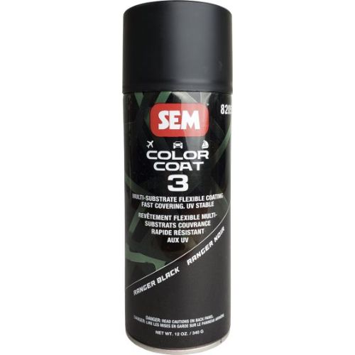 SEM 82053 Color Coat 3 Ranger Black, 16 oz | Aerosol | Auto Interior Paint - SEM Interior Auto Paints