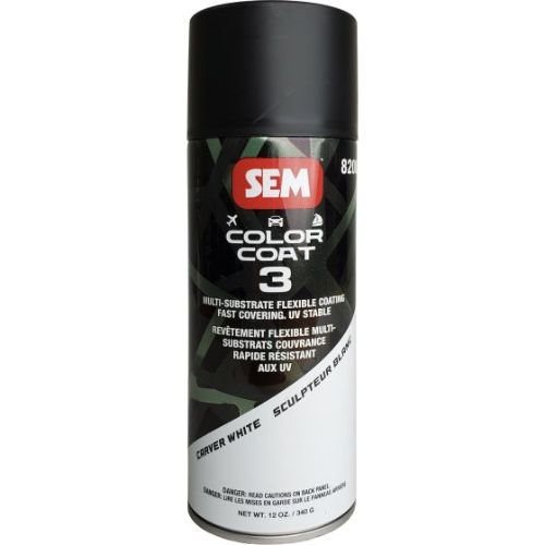 SEM 82073 Color Coat 3 Carver White, 16 oz | Aerosol | Auto Interior Paint - SEM Interior Auto Paints