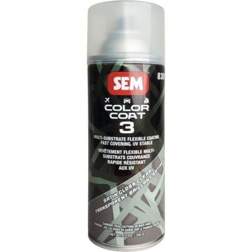 SEM 83013 Color Coat 3 Satin Gloss Clear, 16 oz | Aerosol | Auto Interior Paint - SEM Interior Auto Paints