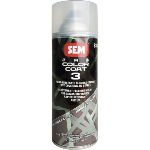 SEM 83023 Color Coat 3 Low Luster Clear, 16 oz | Aerosol | Auto Interior Paint - SEM Interior Auto Paints