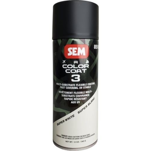 SEM 85103 Color Coat 3 Super White, 16 oz | Aerosol | Auto Interior Paint - SEM Interior Auto Paints