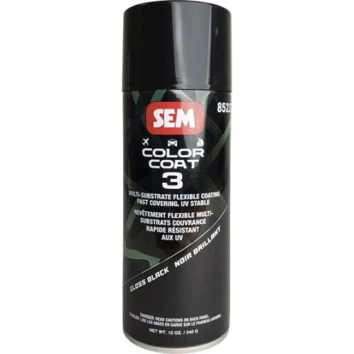 SEM 85233 Color Coat 3 Gloss Black, 16 Oz Aerosol - SEM Aerosols