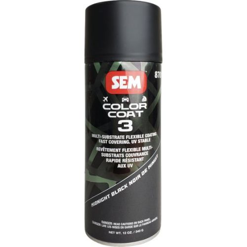 SEM 87013 Color Coat 3 Midnight Black, 16 oz | Aerosol | Auto Interior Paint - SEM Interior Auto Paints