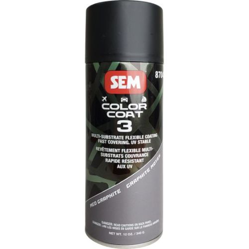 SEM 87043 Color Coat 3 Med Graphite, 16 oz | Aerosol | Auto Interior Paint - SEM Interior Auto Paints