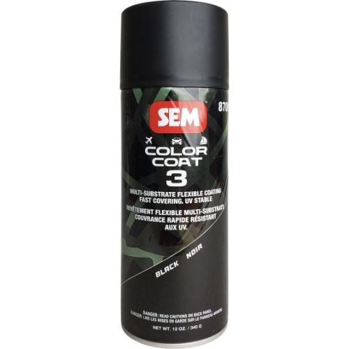 SEM 87093 Color Coat 3 Black, 16 oz | Aerosol | Auto Interior Paint - SEM Interior Auto Paints