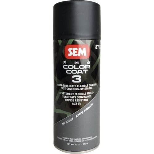 SEM 87103 Color Coat 3 Dk Gray, 16 oz | Aerosol | Auto Interior Paint - SEM Interior Auto Paints