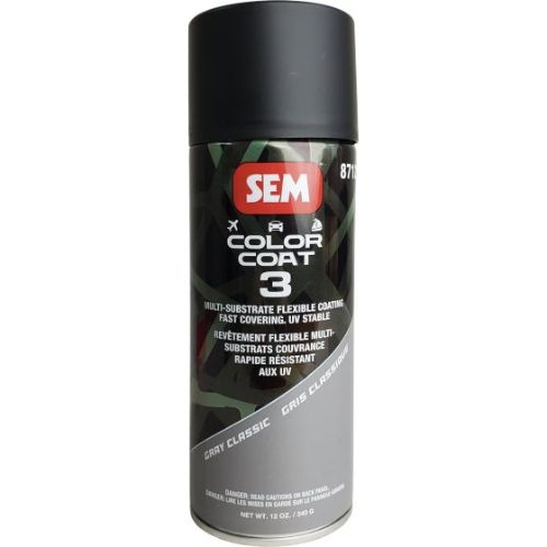 SEM 87123 Color Coat 3 Gray Classic, 16 oz | Aerosol | Auto Interior Paint - SEM Interior Auto Paints