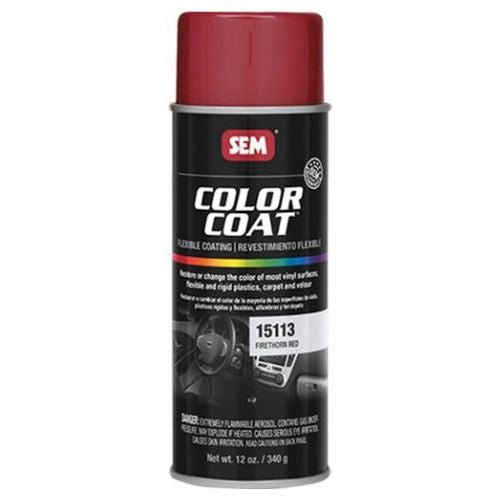 SEM 15113 Color Coat Firethorn Red, 16 oz | Aerosol | Auto Interior Paint - SEM Interior Auto Paints