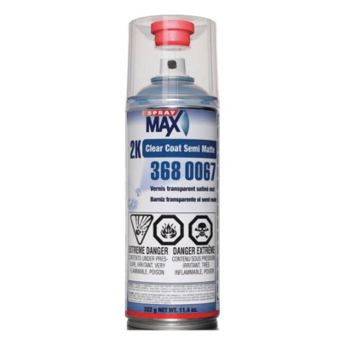 SprayMax® 3680067 2K Satin Gloss Clear Coat, 11.8 oz - Spraymax Aerosols