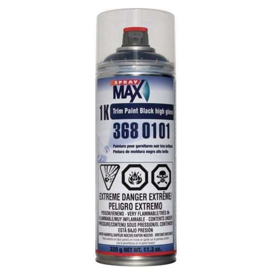 SprayMax® 3680101 1K Black Gloss Trim Paint, 11.3 oz - Spraymax Automotive Paint