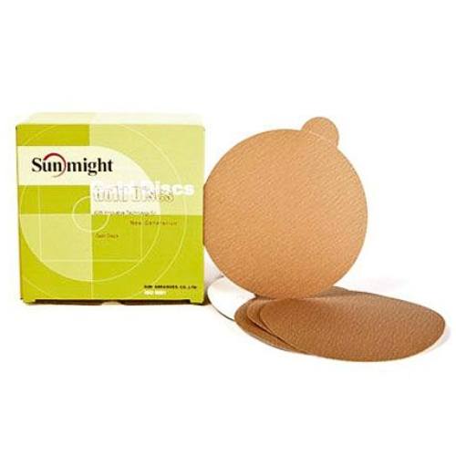 Sunmight 6 Inch 150 Grit Gold PSA Sanding Disc, 100 pk - Sunmight Sandpaper