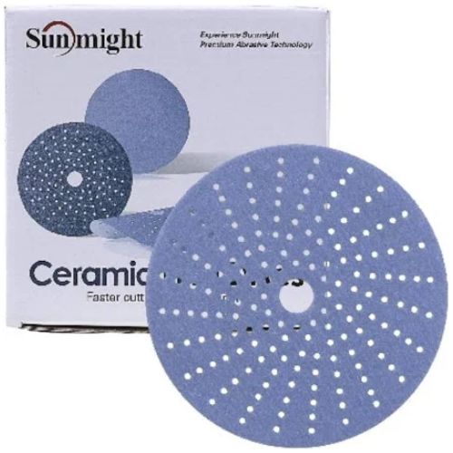 Sunmight 76519 6 in 800 Grit Ceramic Multi-Hole Grip Disc | 50 Pack - Sunmight Sandpaper