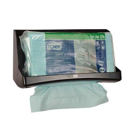 Tork 207328 Folded Wiper Dispenser | Black - Tork Shop Supplies