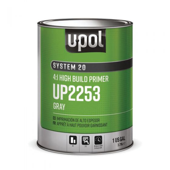 U-POL SYSTEM 20 UP2253 3 in 1 High-Build 2K Gray Primer, 1 Gal - UPOL Primers