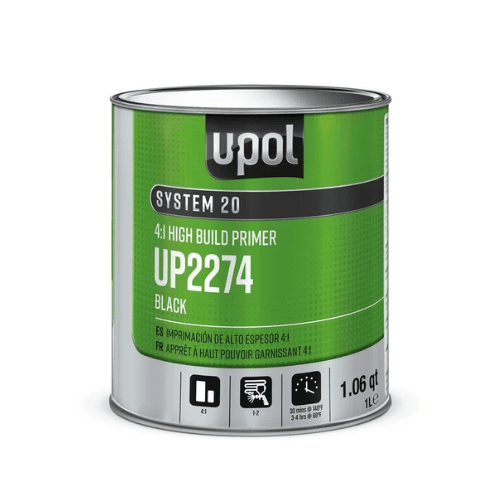 U-POL SYSTEM 20 UP2274 4:1 High-Build 2K Black Primer, 1 Liter - UPOL Primers