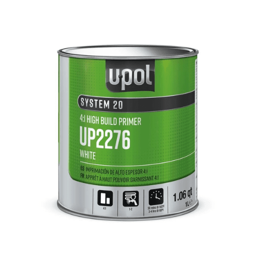 U-POL SYSTEM 20 UP2276 4:1 High-Build 2K White Primer, 1 Liter - UPOL Primers