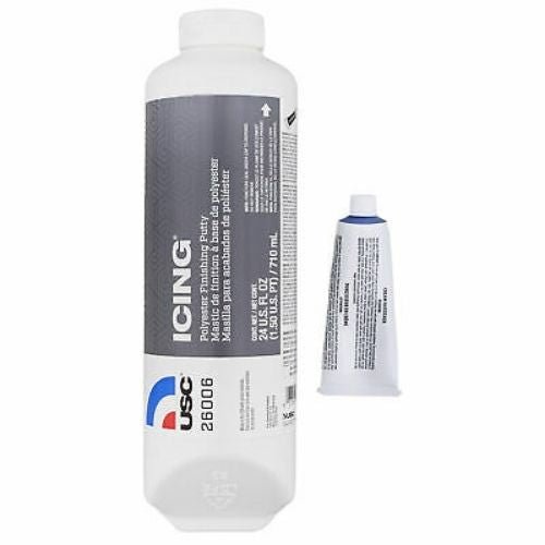 USC Icing 26006 Pourable Brushable Finishing Putty, 24 oz Tube - USC Body Fillers