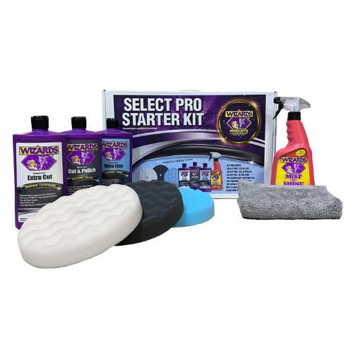 WIZARDS 41010 Select Pro Start to Finish Buffing Kit, 8 Items - Wizards Compound/Polish